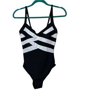 Black and White Women's One Piece Swimsuit classy sm suit beach aidonger